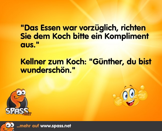 Ein Kompliment für den Koch Lustige Bilder auf