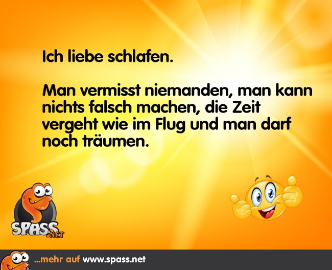 Schlafen ist schön Lustige Bilder auf