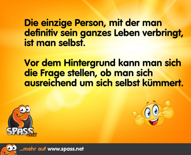 Kümmere dich um dich! Lustige Bilder auf