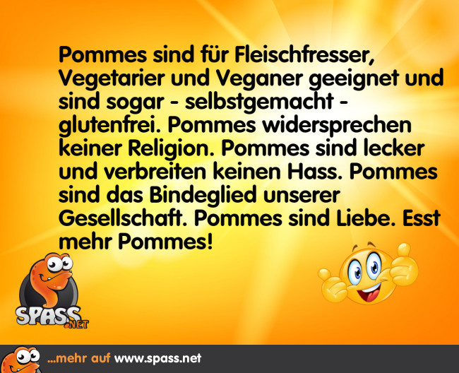 Pommes über alles! Lustige Bilder auf