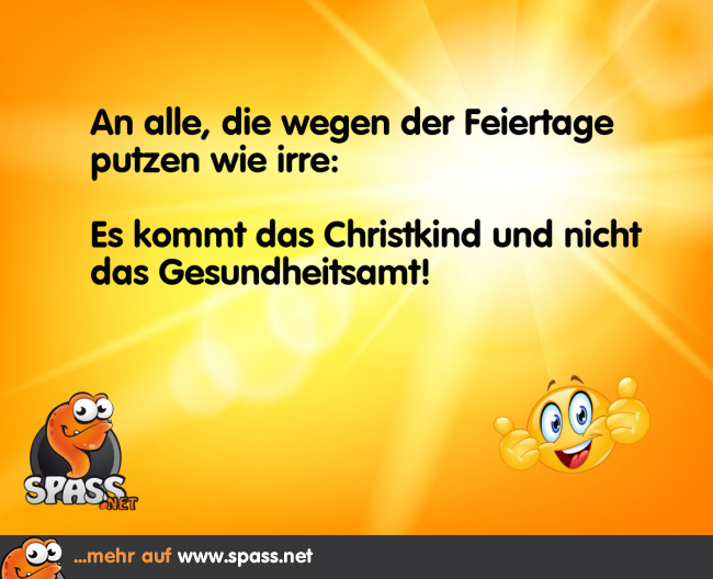 Es kommt doch nur das Christkind! Lustige Bilder auf
